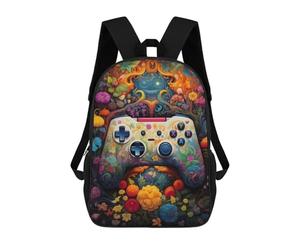 sinyumoney Colorful Floral Gaming Controller Rucksack Rucksack Casual Daypacks School Work Travel Bag for Camping Outdoor Adventures And Daily Travel 17inch