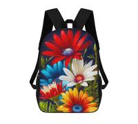 sinyumoney Colorful Flower Bouquet Children's 17 Inch School Backpack 3D Printed Cool Knapsack for Kids Travel Rucksacks Book Bags Kids School Bag