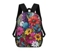 sinyumoney Colorful Flower Bouquet Painting-5 Children's Backpacks School Backpack 3D Printed for Kids Travel Rucksacks Book Bags Kids 17inch School Bag