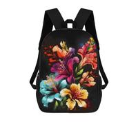 sinyumoney Colorful Flower Bouquet Print Backpack School Bag Large School Backpack for Boys - Perfect for Travel, Work And Daily Use 17inch