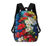 sinyumoney Colorful Flower Garden School Bags Water Resistant Travel Backpack Computer Bag for Teenage Girls Boys Women Men 17inch