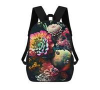 sinyumoney Colorful Flower Paint Backpack 3D Printed Children's School Backpack for Kids High Capacity Travel Rucksacks Book Bags Kids School Bag Back Pack 17inch