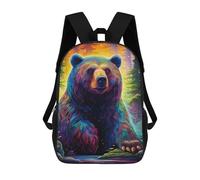 sinyumoney Colorful Forest Bear School Backpack Water Resistant Computer Rucksack for Teenage Girls Boys Women Men 17inch