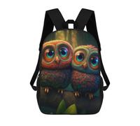 sinyumoney Colorful Forest Owls-1 School Bag Bookbag 3D Printed Children's Backpacks for Kids Boy Girl Book Bags Kids School Bag Travel Rucksacks 17inch