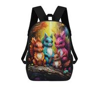 sinyumoney Colorful Forest Squirrels School Bag 3D Printed Children's School Backpack Casual Fashion Travel Backpacks for Kids School Students 17inch