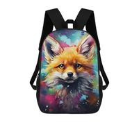 sinyumoney Colorful Fox Art Print-1 3D Printed 17inch School Bag Children's School Backpack Travel Backpacks Casual Fashion Bag for Kids School Students