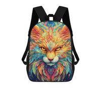 sinyumoney Colorful Fox Art Print-2 Backpack School Bag High Secondary School Bags Casual Backpack - Perfect for Travel, Work And Daily Use 17inch