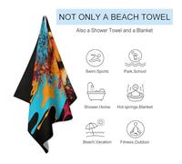 sinyumoney Colorful Fox Art Print-5 Basics Towel Set Sand Free Quick Dry Absorbent Compact Beach Towel for Spa Gym Hotel 130cm*80cm