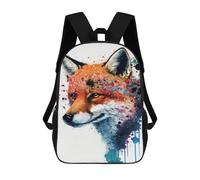 sinyumoney Colorful Fox Art Print-6 Backpack School Bag High Secondary School Bags Casual Backpack - Perfect for Travel, Work And Daily Use 17inch
