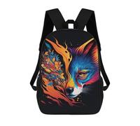 sinyumoney Colorful Fox Art Print-8 School Backpack Lightweight Airport College Students Back Pack for Boys/Girls/Teenagers 17inch