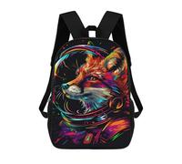 sinyumoney Colorful Fox Astronaut Art Print Backpack School Bag Water Resistant School Bag Business Backpack for Boys/Girls/Teenagers 17inch