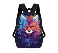 sinyumoney Colorful Fox Illustration Backpack School Lightweight Airport College Students Back Pack for School/Work/Travel 17inch
