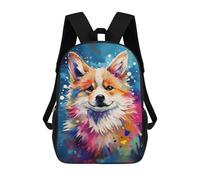 sinyumoney Colorful Fox Painting-5 3D Printed 17inch Kids School Bag Rucksacks Children's School Fashion Casual Back Pack High Capacity Travel Book Bags