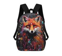 sinyumoney Colorful Fox Painting Backpack Cartoon Plush Bag, 3D Backpack for Kids School Bag Birthday Gift Idea for Boys And Girls 17inch