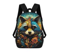 sinyumoney Colorful Fox Portrait -13 3D Printed School Bag Children's School Backpack Schoolbags Travel Backpacks Casual Fashion Bag for Kids School Students 17inch