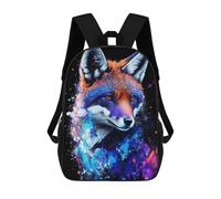 sinyumoney Colorful Fox Portrait-7 Kids Backpack,School Backpack Kids School Bag 3D Printed Cartoon Large Capacity Backpack for Kids Boys And Girls 17inch