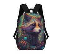 sinyumoney Colorful Fox Portrait Artwork Kids School Backpack 3D Printed Backpacks Fashion School Bag Rucksacks for Boys Elementary And Middle School Students 17inch
