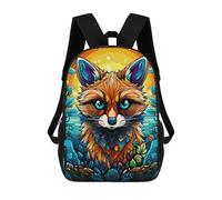 sinyumoney Colorful Fox Portrait Backpack School Water Resistant Travel Backpack Computer Bag for Girls Boys Teenage 17inch