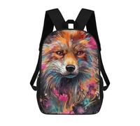 sinyumoney Colorful Fox Portrait Rucksack Business Laptop Rucksack Bag Unisex Casual Daypack for Men/Women 17inch