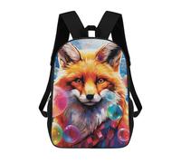sinyumoney Colorful Fox with Bubbles Kids School Backpack 3D Printed Backpacks Fashion School Bag Rucksacks for Boys Elementary And Middle School Students 17inch
