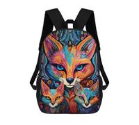 sinyumoney Colorful Foxes Artwork Backpack School Bag Computer Rucksack for School/Work/Travel for Boys/Girls/Teenagers 17inch