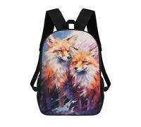 sinyumoney Colorful Foxes Painting Backpack School Bag Work Laptop Backpack Rucksack Bag for Boys/Girls/Teenagers 17inch