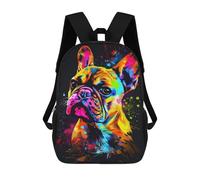 sinyumoney Colorful French Bulldog Art Print-5 Children's Backpacks 17inch School Backpack 3D Printed Bag Bookbag for Kids Travel Rucksacks Boy Girl Book Bags Kids School Bag