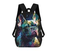 sinyumoney Colorful French Bulldog Art Print School Bag 3D Printed Children's School Backpack Casual Fashion Travel Backpacks for Kids School Students 17inch
