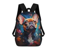 sinyumoney Colorful French Bulldog Artwork Backpack School Bag Large School Backpack for Boys - Perfect for Travel, Work And Daily Use 17inch
