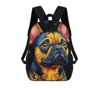 sinyumoney Colorful French Bulldog Portrait School Backpack Travel College Rucksack Backpacks for Campus Outdoor Travel Sports 17inch