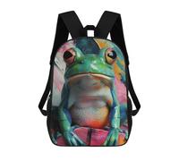 sinyumoney Colorful Frog Art Backpack School Bag Lightweight Airport College Students Back Pack for Men/Women 17inch