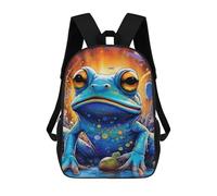 sinyumoney Colorful Frog Fantasy 3D Printed Children's School Backpack for Kids Travel Rucksacks Book Bags Kids School Bag 17inch