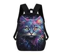 sinyumoney Colorful Galaxy Cat Art Print School Bags Computer Rucksack for School/Work/Travel for Camping Outdoor Adventures And Daily Travel 17inch