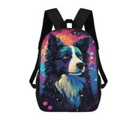 sinyumoney Colorful Galaxy Dog Portrait School Bags Rucksack Casual Daypacks School Work Travel Bag for Teenage Girls Boys Women Men 17inch