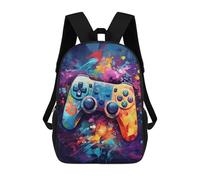 sinyumoney Colorful Game Controller Artwork Backpack School Bag Large School Backpack for Boys for Camping Outdoor Adventures And Daily Travel 17inch