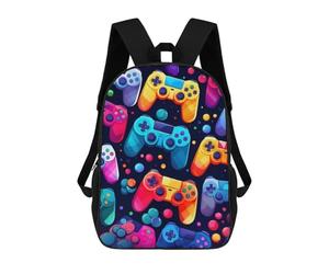 sinyumoney Colorful Game Controllers Pattern-2 Kids Backpack,School Backpack Kids School Bag 3D Printed Cartoon Large Capacity Backpack for Kids Boys And Girls 17inch