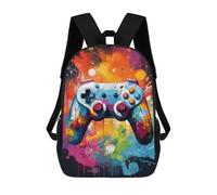 sinyumoney Colorful Gaming Controller Art Kids Backpack,School Backpack Kids School Bag 3D Printed Cartoon Large Capacity Backpack for Kids Boys And Girls 17inch
