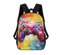 sinyumoney Colorful Gaming Controller Art Print -1 Backpack for Boys Teen Students, Girls Rucksack Bags Toddler Elementary Middle School Bookbag 17inch