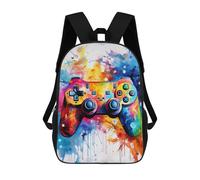 sinyumoney Colorful Gaming Controller Art Print -2 Backpacks 3D Printed School Bag Casual Kids Fashion School Bag for Boys Middle School Students School 17inch