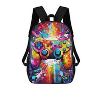 sinyumoney Colorful Gaming Controller Art Print -4 3D Printed Children's School Backpack for Kids Travel Rucksacks Book Bags Kids School Bag 17inch
