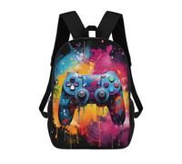sinyumoney Colorful Gaming Controller Art Print Kids Backpack, Backpack School Bag, Backpacks Kids School 3D Printed School Bags for Elementary And Middle School Students Teens Birthday Gift 17inch