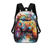 sinyumoney Colorful Gaming Controller Artwork -11 Children Casual Backpacks School Bag for Teenagers Girls Boys Book Bags Back Pack 17inch
