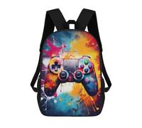 sinyumoney Colorful Gaming Controller Artwork-12 Backpack 3D Print Kids Bag Elementary Students Daypack Lightweight School Bag for Children Girls Boys Nursery Lunch Pack 17inch