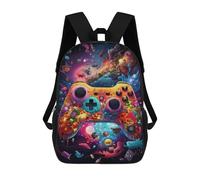 sinyumoney Colorful Gaming Controller Artwork -5 Backpack School Backpack Kids School Bag Large Capacity Kids Backpack for School Rucksack 3D Book Bag Gifts for Kids 17inch