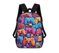 sinyumoney Colorful Gaming Controllers-21 Kids School Backpack 3D Printed Backpacks Fashion School Bag Rucksacks for Boys Elementary And Middle School Students 17inch