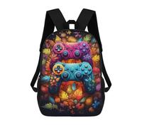 sinyumoney Colorful Gaming Controllers -22 Backpacks, Kids Backpack Student School Bag 3D Printed Travel Backpacks Fashion Accessory Backpack Children Waterproof School Bags 17inch