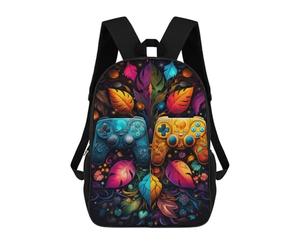 sinyumoney Colorful Gaming Controllers Artwork -1 Kids Backpacks Children Bag,Anime Bag,Large Capacity Kids Backpack, 3D Printed Children's,Student Schoolbag,Kids Boys Girls School Bag 17inch