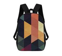 sinyumoney Colorful Geometric 02 Backpacks Kids School Backpack Fashion School Bag 3D Printed School Bag for Boys Elementary And Middle School Students 17inch