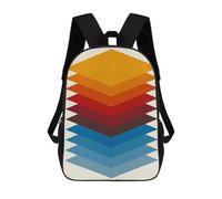 sinyumoney Colorful Geometric 05 Backpack 3D Printed Children's School Backpack Kids Travel Backpacks High Capacity Book Bags Children's Backpack Rucksack 17inch