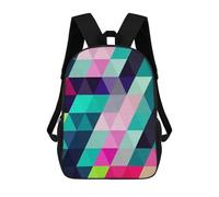 sinyumoney Colorful Geometric 09 Backpacks Kids School Backpack School Bag 3D Printed School Bag for Boys Elementary And Middle School Students 17inch